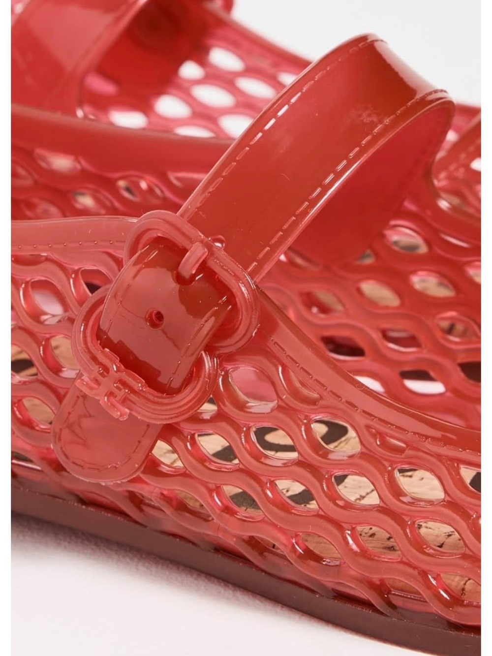Red Mary Jane jelly Flat Shoes - Women's - Picture 4 of 4